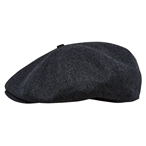 Sterkowski Peaky Stil Mütze | 100% Wolle Schiebermütze für Herren | schiebermütze Herren Fahrrad mütze schirmmütze Damen Newsboy Cap schirmmütze Herren Cap Damen mütze Herren 54 cm Dunkelgrau von Sterkowski