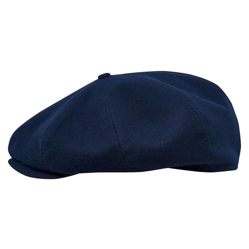 Sterkowski Peaky Stil Mütze | 100% Wolle Schiebermütze für Herren | schiebermütze Herren Fahrrad mütze schirmmütze Damen Newsboy Cap schirmmütze Herren Cap Damen mütze Herren 55 cm Marineblau von Sterkowski