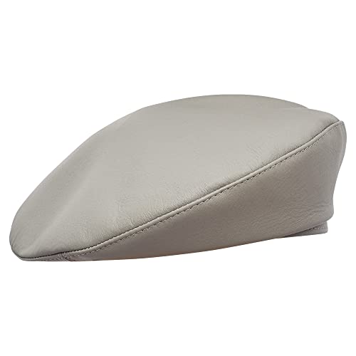 Sterkowski Modell Rebel | Leder Barett für Herren und Damen| Militär Vintage Baskenmütze Kommando Ballonmütze Elegant Französische Traditionelle Commando Soldatisch Kapper Retro Grau 57 von Sterkowski
