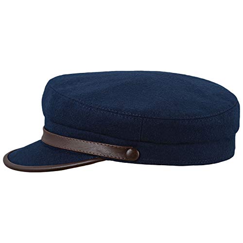 Sterkowski Ringo Gewachste Wolle Schirmmütze 57 Marineblau/Braun von Sterkowski