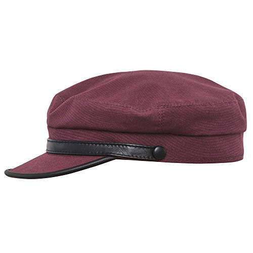 Sterkowski Ringo Mütze | Gewachste Baumwolle Schirmmütze für Herren und Damen | Fischerhut Herren Schirmmütze Damen Elbsegler Mütze Herren Schiffermütze Herren Fiddler Cap 56 cm Violett/Braun von Sterkowski