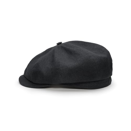 Sterkowski Modell Rowdy | 100% Leinen Schiebermütze für Herren und Frauen | Gatsby Sonnen Sommer Vintage Flatcap Elegante Retro Peaky Stylische Outdoor Modische Damen Kappe Baker Boy Schwarz 56 von Sterkowski