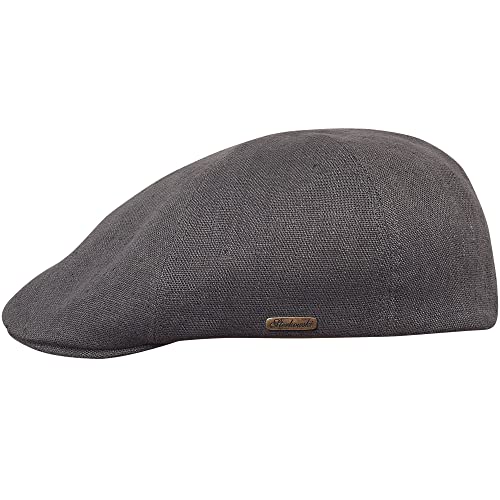 Sterkowski Rusty Cap | 100% Leinen Duckbill Cap für Damen und Herren | Leichte atmungsaktive 6-Panel-Kappe ohne Futter, GRAU, 60 EU von Sterkowski