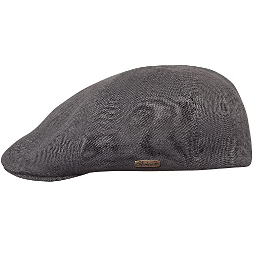 Sterkowski Rusty Cap | 100% Leinen Duckbill Cap für Damen und Herren | Leichte atmungsaktive 6-Panel-Kappe ohne Futter, GRAU, 58 EU von Sterkowski