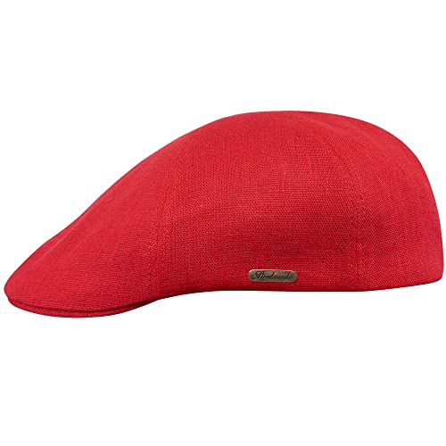 Sterkowski Rusty Cap | 100% Leinen Duckbill Cap für Damen und Herren | Leichte atmungsaktive 6-Panel-Kappe ohne Futter, Rot/Ausflug, einfarbig (Getaway Solids), 59 EU von Sterkowski