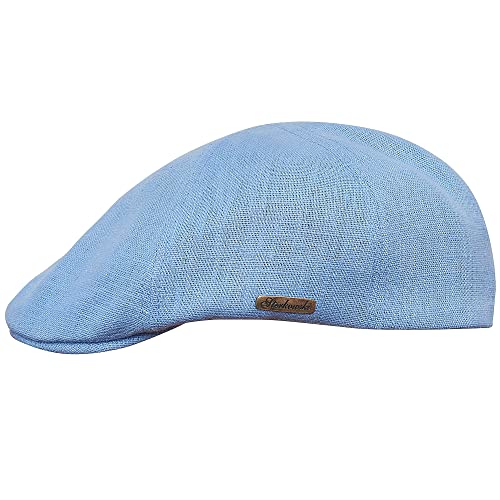 Sterkowski Rusty Duckbill Mütze | 100% Naturleinen Schiebermütze für Herren und Damen | Leichte Sommer Cabrio Flatcap Newsboy Gatsby Golf Cabrio Kappe Vintage Leichte Sonnen Schirm Hellblau 56 von Sterkowski