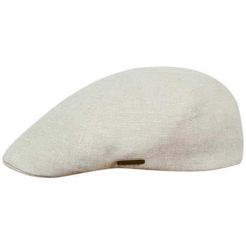 Sterkowski Rusty Duckbill Mütze | 100% Naturleinen Schiebermütze für Herren und Damen | Leichte Sommer Cabrio Flatcap Newsboy Gatsby Golf Cabrio Kappe Vintage Leichte Sonnen Schirm Beige 57 von Sterkowski