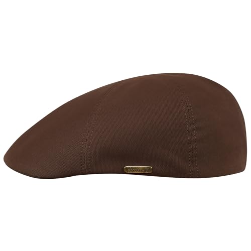 Sterkowski Modell Rusty | 100% Gekämmte Baumwolle Schiebermütze für Herren und Damen | Flatcap Sommer Schirmmütze Kappe Newsboy Cap Hüteüte Leicht Luftig Cabrio Gatsby Golf Sonnen Braun 59 von Sterkowski