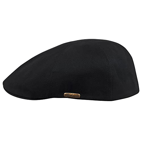 Sterkowski Modell Rusty | 100% Gekämmte Baumwolle Schiebermütze für Herren und Damen | Flatcap Sommer Schirmmütze Kappe Newsboy Cap Hüteüte Leicht Luftig Cabrio Gatsby Golf Vintage Schwarz 57 von Sterkowski