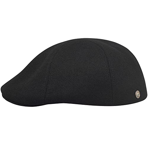 Sterkowski Rusty Schiebermütze | Wolle Schirmmütze Für Herren | Flatcap Winter Newsboy Cap Gatsby Cap Kappe Baskenmütze Golfmütze 54 cm Schwarz von Sterkowski