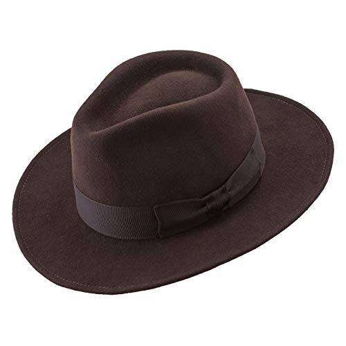 Sterkowski Schafwolle Fedora Filzhut Vintage Midwest Hut 58 cm Braun von Sterkowski