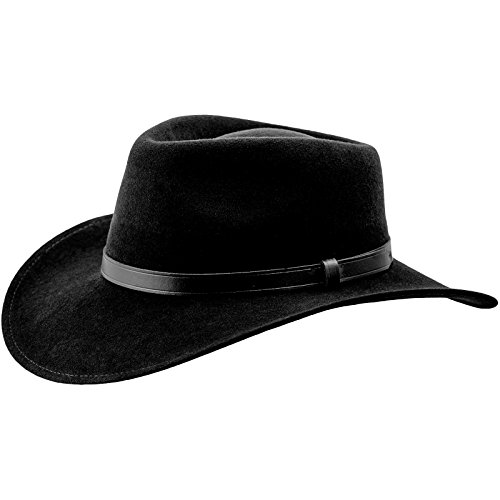 Sterkowski Sharps Wollfilz Fedora Hüt Klassische für Männer Western Cowboy 56 cm Schwarz von Sterkowski