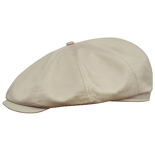 Sterkowski Shelby Gatsby Mütze | Baumwolle Schiebermütze | Herren Shelby Cap Gangster Mütze Klassische Sommermütze Premium Baumwollcap Freizeitmütze Herren Retro Kappe Herren 57 cm Beige-Grau von Sterkowski