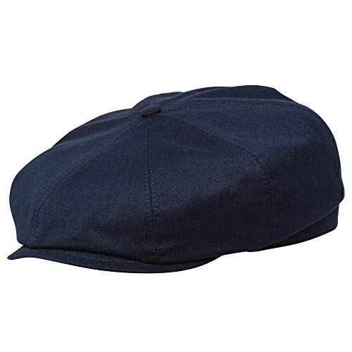 Sterkowski Shelby Mütze | Gewachste Baumwolle Schiebermütze für Herren | Schiebermütze Herren Schirmmütze Herren Ballonmütze Herren Gatsby Mütze Paperboy Cap Newsboy Cap 57 cm Marineblau von Sterkowski