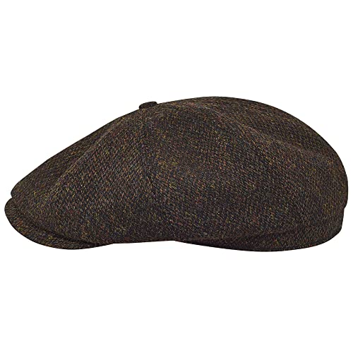 Sterkowski Shelby Mütze | Tweed Schiebermütze für Herren | Schiebermütze Herren Schirmmütze Herren Ballonmütze Herren Gatsby Mütze Paperboy Cap Newsboy Cap 54 cm Schwarz/Gelb von Sterkowski