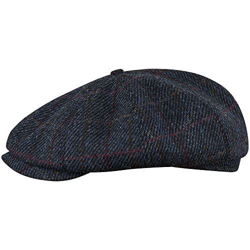 Sterkowski Shelby Mütze | Tweed Schiebermütze für Herren | Schiebermütze Herren Schirmmütze Herren Ballonmütze Herren Gatsby Mütze Paperboy Cap Newsboy Cap Blau/Rot Kariert 60 cm von Sterkowski