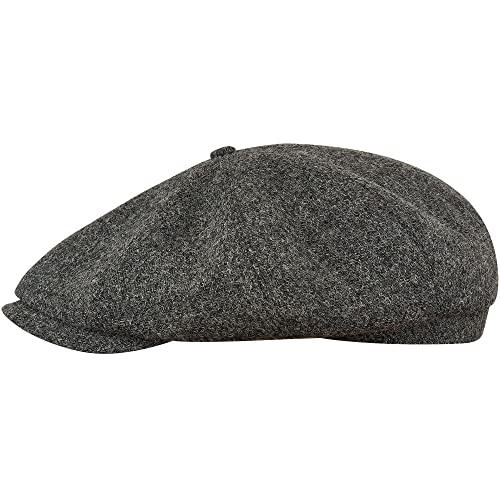 Sterkowski Shelby Mütze | Tweed Schiebermütze für Herren | Schiebermütze Herren Schirmmütze Herren Ballonmütze Herren Gatsby Mütze Paperboy Cap Newsboy Cap Mittelgrau 55 cm von Sterkowski