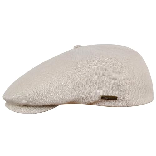 Sterkowski Modell Swede | 100% Naturleinen Schiebermütze für Herren und Frauen | Cabrio Sommer Flatcap Irische Retro Newsboy Hut Outdoor-Hut Gastby Klassische Golf Leichte Beige 57 von Sterkowski