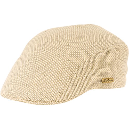 Sterkowski Sommer 100% Leinen Super Leicht Canva Schiebermütze Flat Cap 54 Beige von Sterkowski