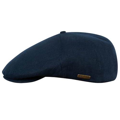 Sterkowski Modell Swede | 100% Naturleinen Schiebermütze für Herren und Frauen | Cabrio Sommer Flatcap Irische Retro Newsboy Hut Outdoor-Hut Gastby Klassische Golf Leichte Marineblau 59 von Sterkowski
