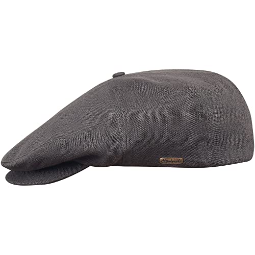Sterkowski Modell Swede | 100% Naturleinen Schiebermütze für Herren und Frauen | Cabrio Sommer Flatcap Irische Retro Newsboy Hut Outdoor-Hut Gastby Klassische Golf Leichte Mittelgrau 59 von Sterkowski