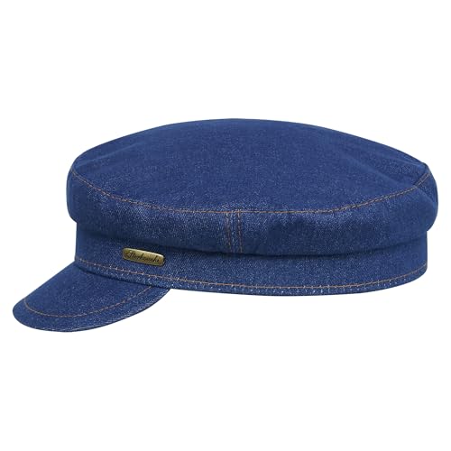 Sterkowski Trawler Schippermütze | 100% Baumwolle Denim Segelmütze für den Sommer | Fischerhut Herren schiebermütze Herren Fischerhut Damen schiebermütze Herren Sommer 61 cm Dunkelblau von Sterkowski