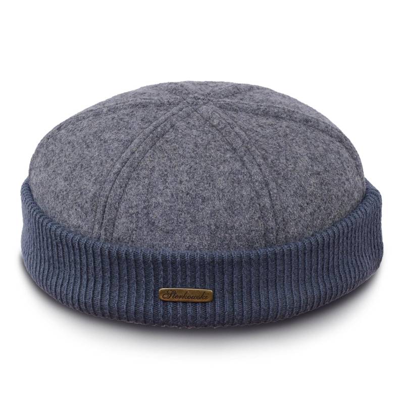 Navy Watch Wolle Dock Worker Mütze Hafenarbeiter Beanie Mit Rippen Bündchen Sailor Trawler Militär Wintersocke Skull Grau von SterkowskiHats