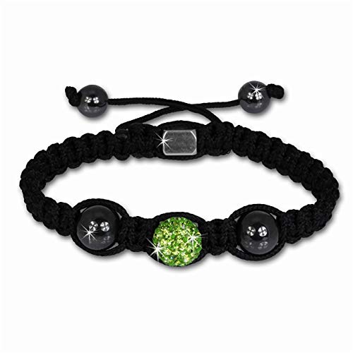 Shamballa Armband mit 1 Glitzerkugel hellgrün original SterlinX Zirkonia-Hämatit Shambhala Armbänder SHS11L von SterlinX