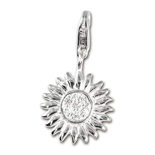 SilberDream 925er Charm Sonne Echt Silber Schmuck Anhänger weiß Zirkonia D1FC223W Silber Charmsschmuck von SilberDream für die Frau von SterlinX