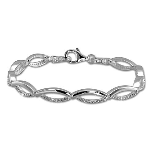 SilberDream Armband 18,5cm 925er Sterling Silber Oval weiß Damen Schmuck D3SDA460W Silber Armschmuck für die Frau von SterlinX