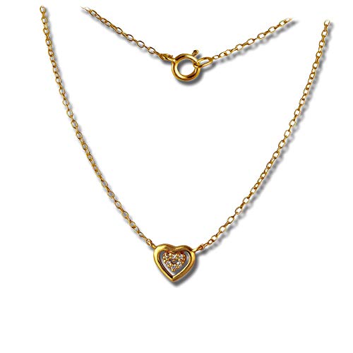 SilberDream Halskette Echt 925 Silber vergoldet 45cm Herz Silber Gold D1SDK8009Y von SterlinX