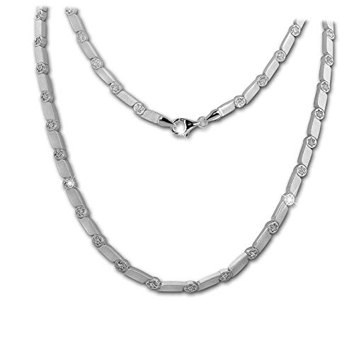 SilberDream Halskette Fantasie Damen Schmuck 925er Sterling Silber weiß D1SDK464W von SterlinX