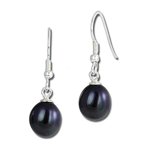 SilberDream Ohrhänger 8mm schwarz Ohrringe Sterlingsilber Perle Damen D1SDO148S von SterlinX