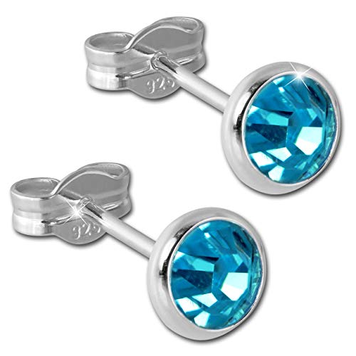 SilberDream Ohrstecker 5mm türkis Ohrringe Silber Zirkonia Damen D1SDO5535T ein Angebot von Fit4Style von SterlinX