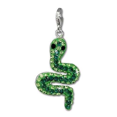 SilberDream grün Charm Schlange Swarovski Elements 925 Silber Anhänger D3GSC310G Silber Charmsschmuck für die Frau, für Jugendliche von SterlinX