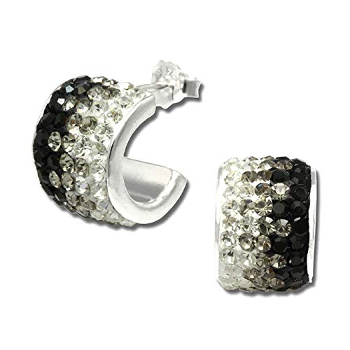 SilberDream schwarz Ohrringe Beauty Zirkonia Damen 925 Silber Creolen D3GSO007 Silber Ohrschmuck für die Frau von SterlinX