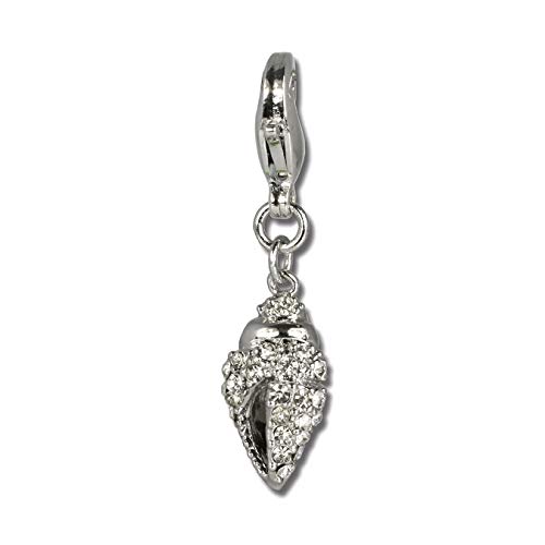 SilberDream weiß Charm Muschel Swarovski Elements Silber Charms Anhänger D3GSC202 Silber Charmsschmuck für die Frau, für Jugendliche von SterlinX