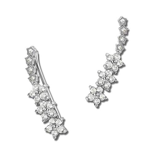 SilberDream weiß Ear Cuff Blumenranke Zirkonia 925 Silber Ohrklemmen D3GSO461W von SterlinX