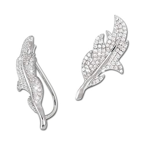 SilberDream weiß Ohrringe Ear Cuff Blatt Zirkonia 925 Silber Ohrklemmen D3GSO428W von SterlinX