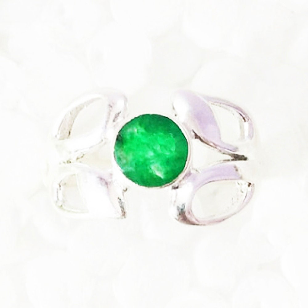 925 Sterling Silver Natural Emerald Ring Handmade Jewelry Gemstone Birthstone von SterlingBirthstones