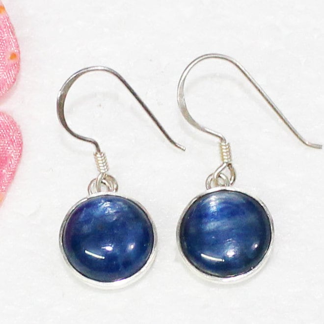 Natural Blue Kyanite Gemstone Studded in Solid 925 Sterling Silver Earrings Handmade Dangle March Birthstone Christmas Gift von SterlingBirthstones