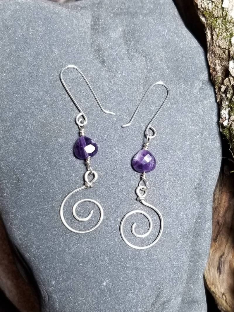Amethyst Wirbeln Ohrringe, Sterling Silber Handgefertigte Schmuck, Wirbelt Amethyst Wirbeln Ohrringe, Sterling Silber Handgefertigte Schmuck, Wirbelt von SterlingEssence