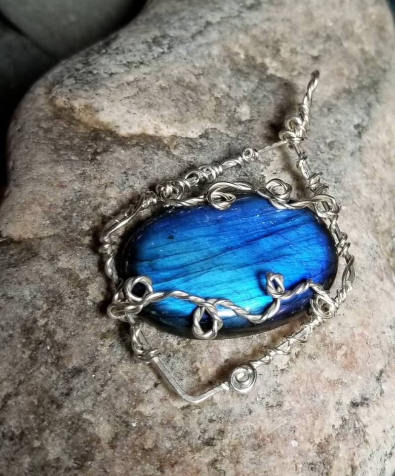 Labradorit Anhänger, Labradorit, Draht Gewickelt Sterling Silber Labradorit Anhänger, Labradorit, Draht Gewickelt Sterling Silber von SterlingEssence