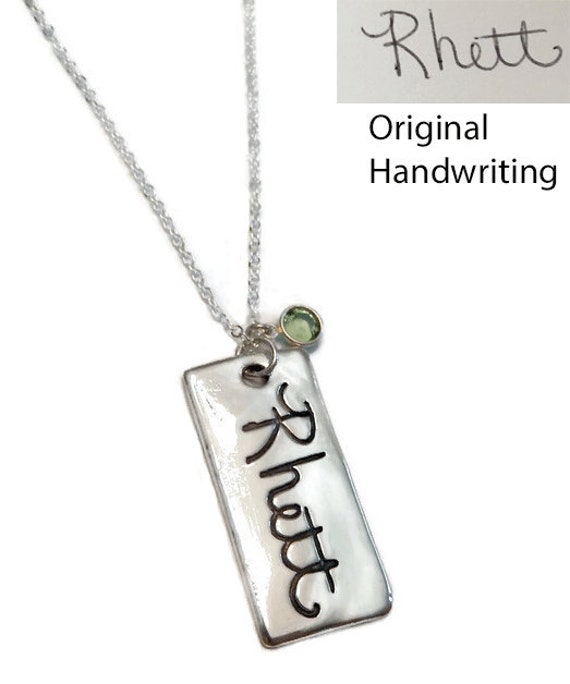 Handschriftliche Halskette .999 Feinsilber ~ Ein - Oder Doppelseitig Signature Memorial Necklace von SterlingHeartSongs