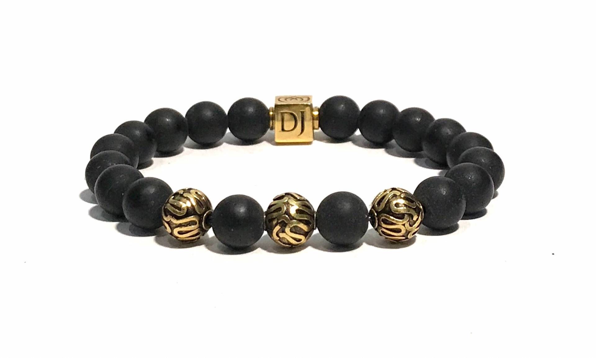 Dan Joseph Designs Armband Mit Shungit 8mm Perlen Und 22K Gold Vermeil Bali Handarbeit Dan Joseph Designs Armband Mit Shungit 8mm Perlen Und 22K Gold Vermeil Bali Handarbeit von SterlingHillStudios
