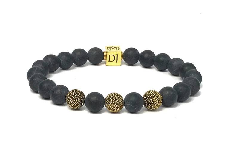 Dan Joseph Designs Armband Mit Shungit 8mm Perlen Und 24K Gold Vermeil Über 924 Sterling Silber Handarbeit Bali Dan Joseph Designs Armband Mit Shungit 8mm Perlen Und 24K Gold Vermeil Über 924 Sterling Silber Handarbeit Bali von SterlingHillStudios