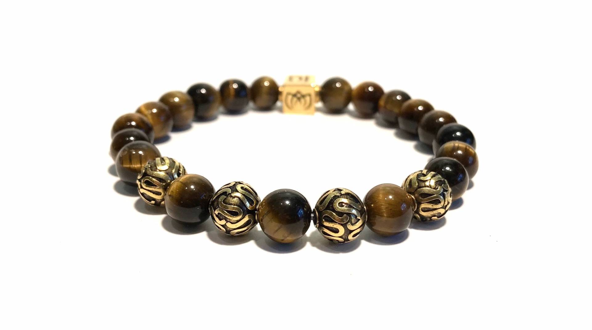 Dan Joseph Designs Armband Mit Tigerauge 8mm Perlen Und 22K Gold Vermeil Bali Handarbeit Dan Joseph Designs Armband Mit Tigerauge 8mm Perlen Und 22K Gold Vermeil Bali Handarbeit von SterlingHillStudios