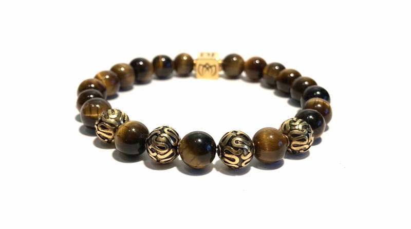 Dan Joseph Designs Armband Mit Tigerauge 8mm Perlen Und 22K Gold Vermeil Bali Handarbeit Dan Joseph Designs Armband Mit Tigerauge 8mm Perlen Und 22K Gold Vermeil Bali Handarbeit von SterlingHillStudios