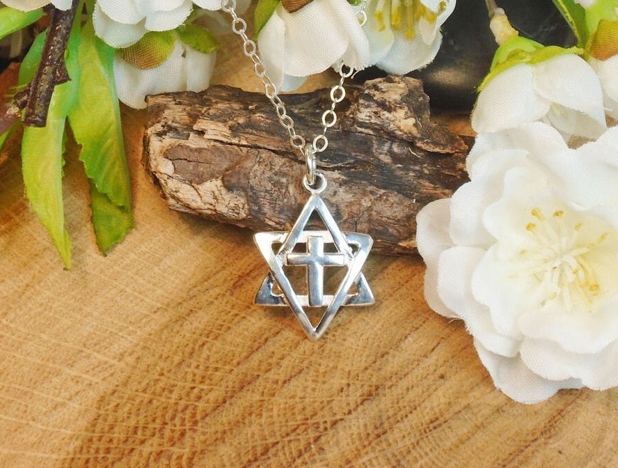 Davidstern Mit Kreuz Halskette/All .925 Sterling Silber Star Of David Charm 1 Zoll Anhänger Und 1/4 von SterlingJoyBoutique