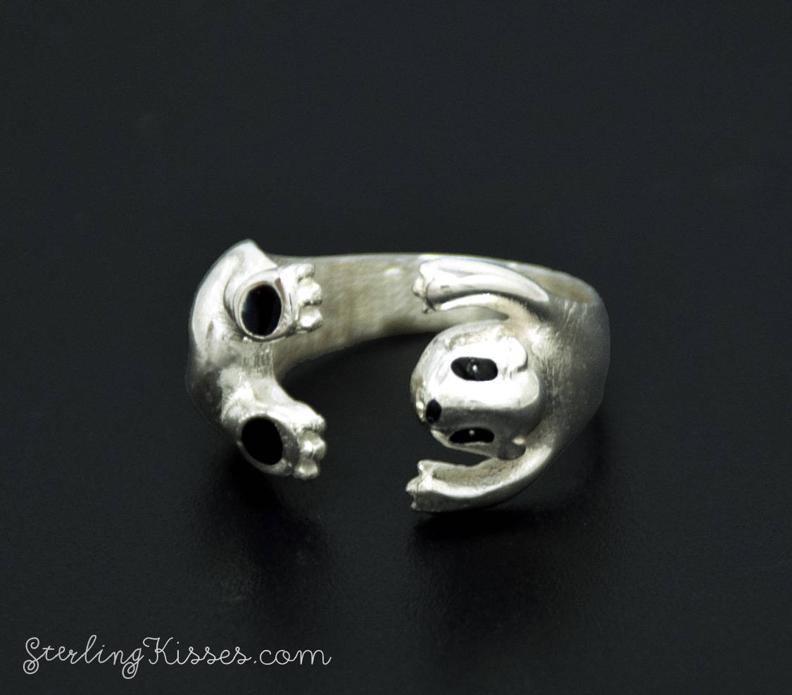 Verstellbarer Sterling Silber Panda Ring Mit Schwarzer Emaille Verstellbarer Sterling Silber Panda Ring Mit Schwarzer Emaille von SterlingKisses